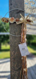 DIY schelpen wandhanger rood bruin