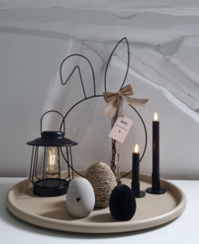 Metalen schaal wit & taupe