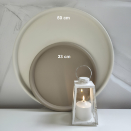 Metalen schaal wit & taupe