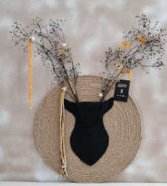 DIY Kerst jute wandcirkel rendier