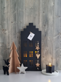 LED kaars ster (wit & zwart)