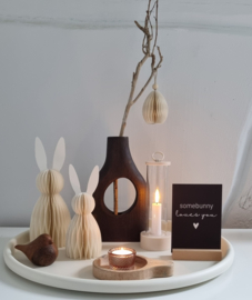 Metalen schaal wit & taupe