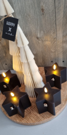 LED kaars ster (wit & zwart)