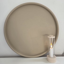 Metalen schaal wit & taupe