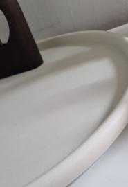 Metalen schaal wit & taupe