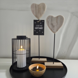 Houten hart/bloem