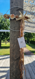 DIY schelpen wandhanger rood bruin