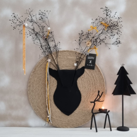 DIY Kerst jute wandcirkel rendier