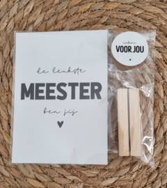 Kaart & houten kaarthouder meester