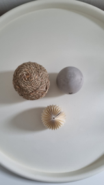 Metalen schaal wit & taupe