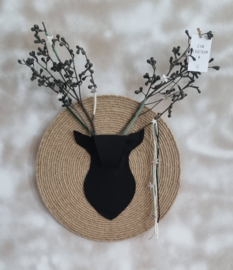 DIY Kerst jute wandcirkel rendier