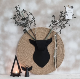 DIY Kerst jute wandcirkel rendier exclusief takken