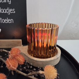 Waxinelichthouder oranjebruin