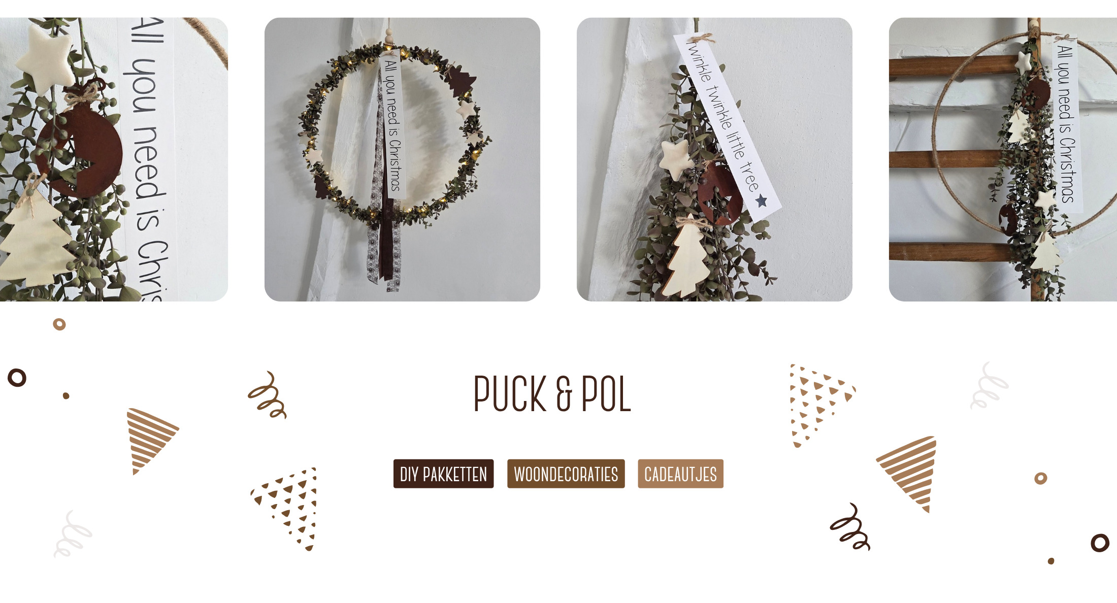 DIY kerstkrans en kersttoef