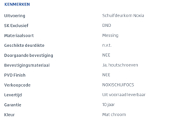 Skantrae schuifdeurkom Noxia Mat chroom