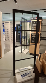 WG3 Skantrae SlimSeries Zwarte Binnendeur SSL 4004 Blank glas stomp 88x211,5 cm + akron + loopslot