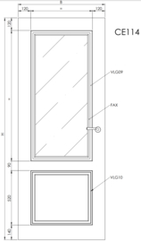 Svedex binnendeur Cameo CE114 Gezandstraald glas met blanke rand