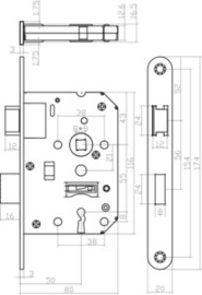 Intersteel Woningbouw klavier dag- en nachtslot wit 55 mm