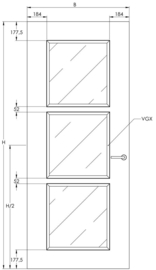 Svedex binnendeur Elite AE33 gezandstraald glas met blanke rand