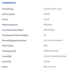 Skantrae Mat chroom sleutelrozet Lena