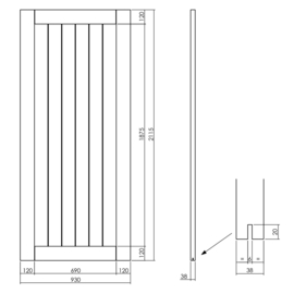 Intersteel DIY-schuifdeur Legno MDF wit gegrond 2115x930x38 mm + zwart ophangsysteem Basic incl. schuifdeurkom en -greep