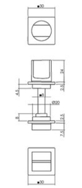 Intersteel Rozet met toilet-/badkamersluiting zelfklevend rvs/zwart