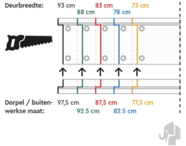Austria Flexikozijn Grenen wit 270x93 cm muurdikte 7-8 cm