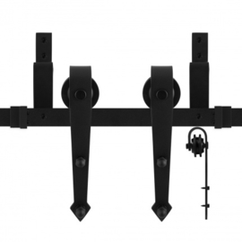 Dubbel schuifdeursysteem Nuoli zwart 150 cm