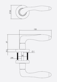 Intersteel Deurkruk George op rozet ø53x8mm zwart