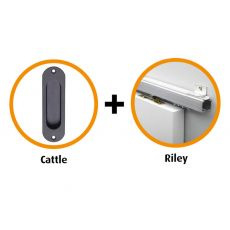 Schuifdeur pakket CanDo Riley schuifsysteem + deurkom Cattle Zwart - CANHP501