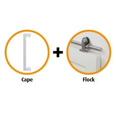 Schuifdeur pakket CanDo Flock schuifsysteem + Cape deurgreep - CANHP618