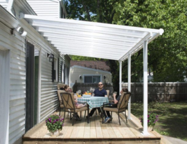 Olympia Terrasoverkapping Wit Blanke Beglazing 546x295x260-305 cm