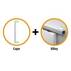 Schuifdeur pakket CanDo Riley schuifsysteem + deurgreep Cape RVS - CANHP610