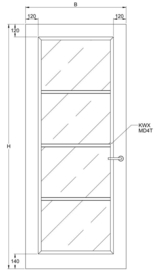 Svedex binnendeur Connect CN07 gezandstraald glas met blanke rand