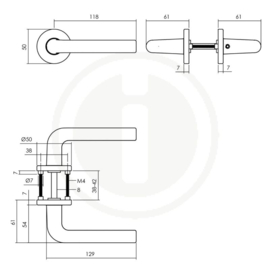 Deurkurk Derby aluminium zwart