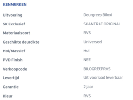 Deurgreep Biloxi (RVS)