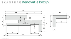 Skantrae Renovatiekozijn wanddikte 100 mm