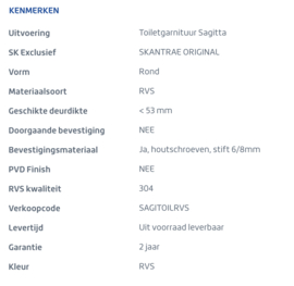 Skantrae RVS Toiletgarnituur Sagitta