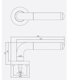 Intersteel Deurkruk Agatha op rozet ø53x8mm zwart