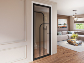 CanDo Elegant Flow Binnendeur Zwart Gegrond ELG2-1D01 | Mat Glas