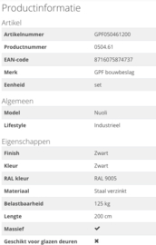 Schuifdeursysteem Nuoli Zwart 200 cm