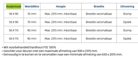 Hardhouten Kozijn Skantrae 56 x 90 Opdek Universeel