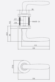 Intersteel Deurkruk Bjorn op rozet ø53x8mm zwart