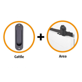 Schuifdeur pakket CanDo Area schuifsysteem + deurgreep Cattle - CANHP507