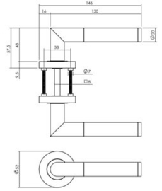 Intersteel Deurkruk Bastian op ronde rozet Ø52x10 mm antracietgrijs