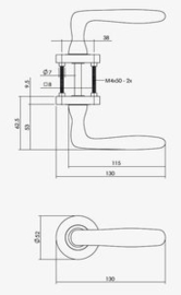 Intersteel Deurkruk Bjorn op ronde rozet Ø52 x 10 mm wit