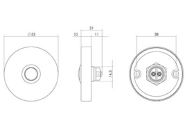 Intersteel Deurbel rond verdekt ø53x10 rvs geborsteld