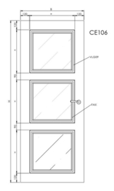 Svedex binnendeur Cameo CE106 blank glas