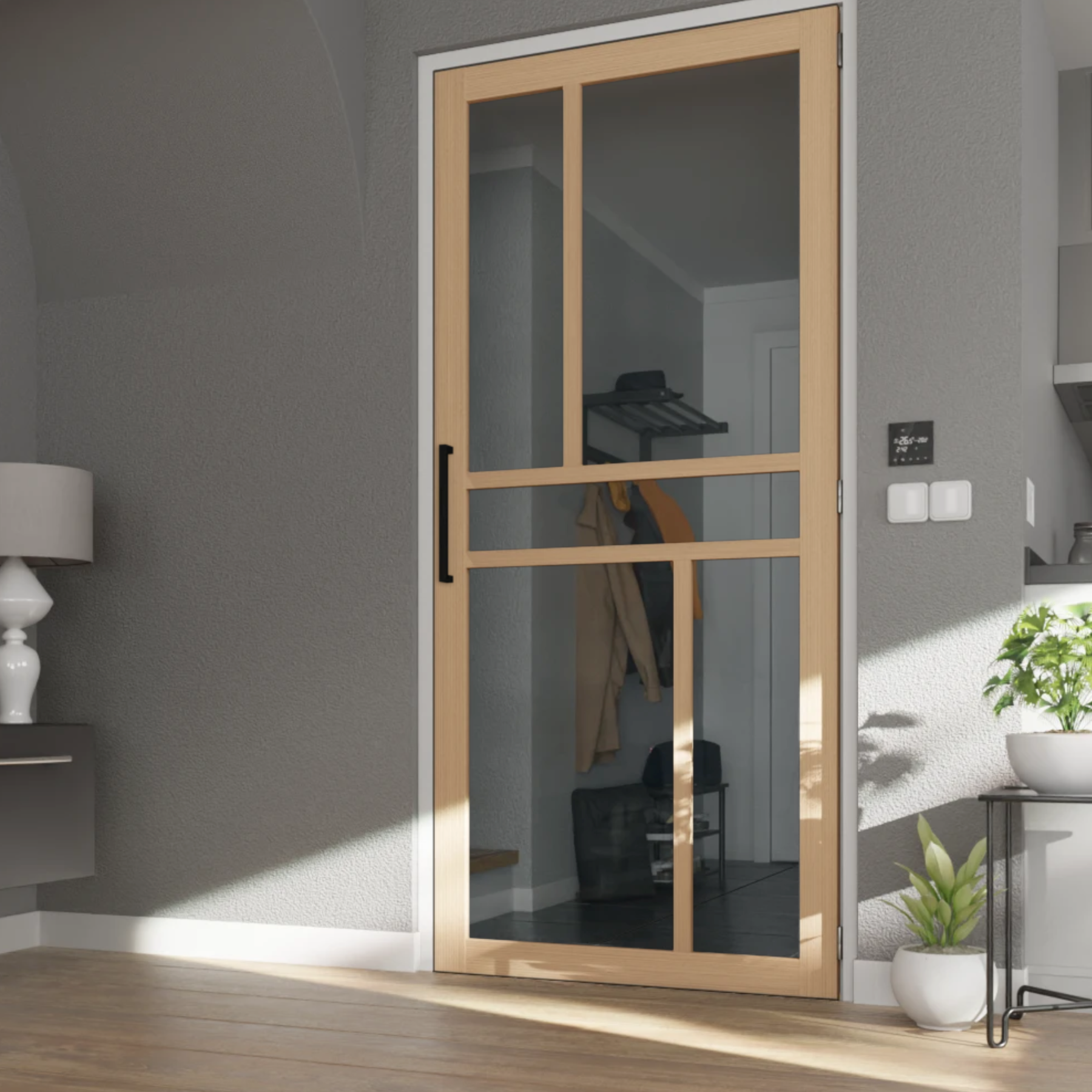 WK 6342 Weekamp Eiken glasdeur afgelakt