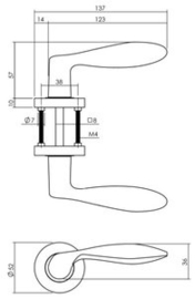 Intersteel Deurkruk George op ronde rozet Ø52x10 mm antracietgrijs